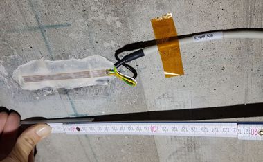 HBM strain gauges installed on the bridge structure.