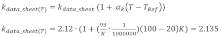 Variaci&#xF3;n del factor k con la temperatura