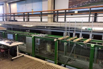Overall view of the test setup in the Technical University of Delft, the Netherlands
