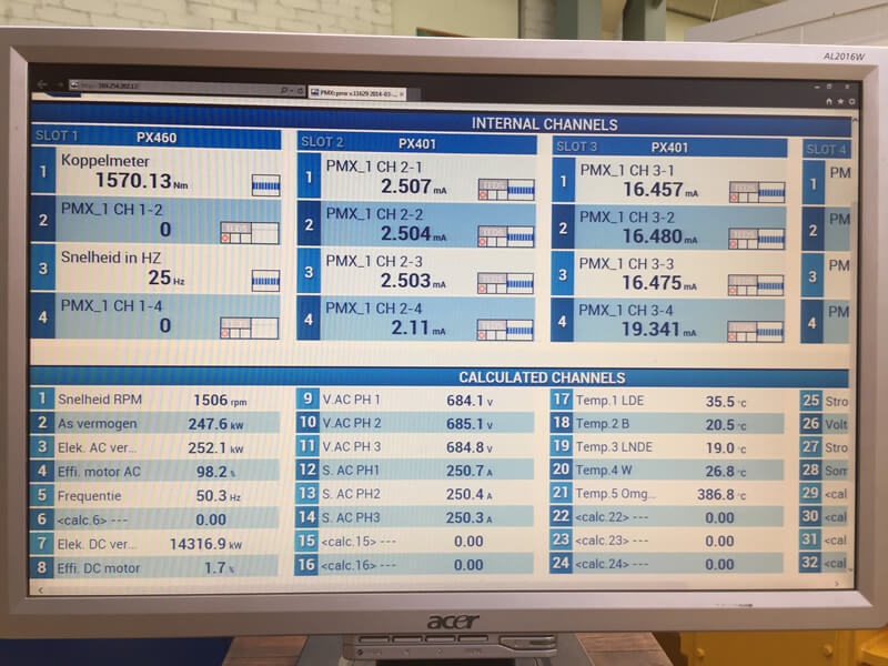 The PMX Webserver Screen