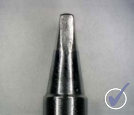 Chisel-shaped soldering tip