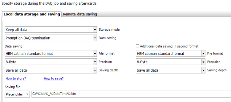 Parallel storage in two data formats in catman.