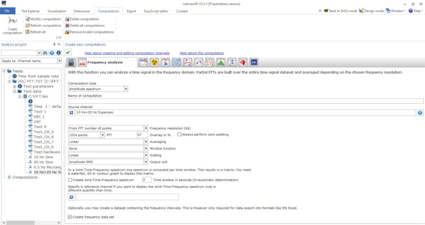 Creation of post process frequency analysis.