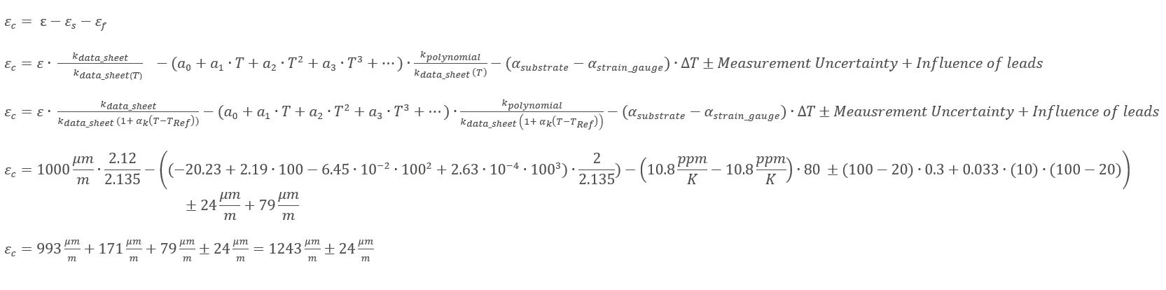 Fórmula final de corrección de la temperatura